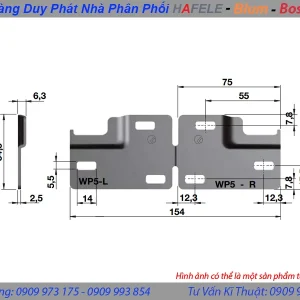 Đế gắn tường Hafele 290.41.994