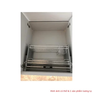 Giá bát nâng hạ Hafele Inox 304 kèm ống đựng đũa 900mm 504.76.143