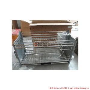 Giá bát nâng hạ Hafele Inox 304 kèm ống đựng đũa 900mm 504.76.143