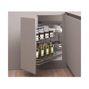 Kệ góc liên hoàn Hafele Inox 304 Mở trái 548.21.032