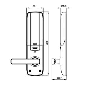 Khóa điện tử Hafele EL7800 PLUS 912.20.569 (mã số, thẻ từ, vân tay, chìa cơ, kết nối App)