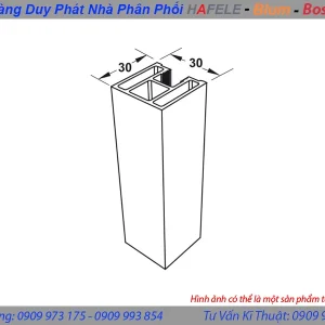 Khung bên No.51 màu bạc 6m Hafele 403.75.362