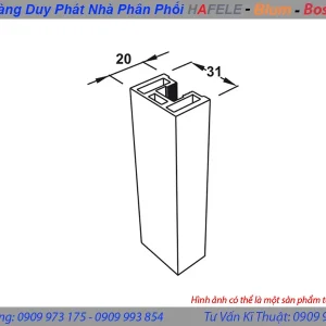 Khung bên No.52 màu đen 3m Hafele 403.75.344