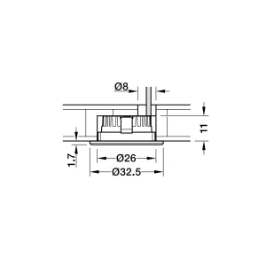 Nắp che lắp âm hình tròn màu bạc Hafele 833.89.222