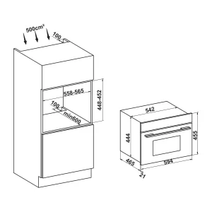 Lò vi sóng kết hợp nướng âm tủ Hafele HC-MWO381B 495.10.044