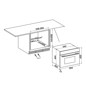 Lò vi sóng kết hợp nướng âm tủ Hafele HC-MWO381B 495.10.044