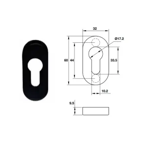 Nắp che ruột khoá oval Hafele 903.58.121