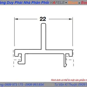 Nắp che thanh nhôm nối tường màu bạc dài 3m Hafele 403.75.425