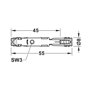 Phụ kiện kết nối IXCONNECT SC 8/60 Hafele 262.11.117