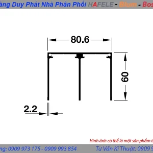 Ray đôi dẫn hướng trên dài 3000mm Hafele 403.75.385