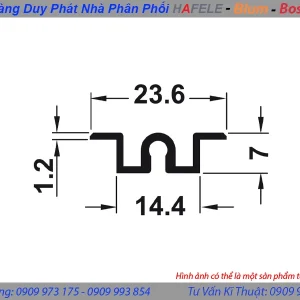 Ray đơn trượt dưới (âm) dài 6m Hafele 403.77.960