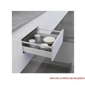 Ray hộp Alto-S nhấn mở màu trắng mờ chiều cao 80mm với thanh vuông Hafele 552.55.723