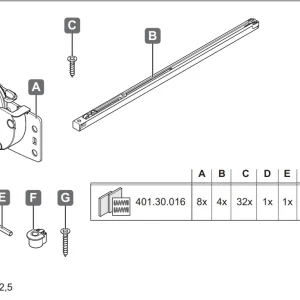 Bộ phụ kiện cửa lùa Hafele 2 cánh Hafele ≤50kg 401.30.016