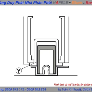 Thanh nhôm Y cho cánh cố định màu đen dài 6m Hafele 403.75.453