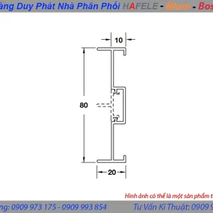 Thanh nhôm nối tường màu đen dài 3m Hafele 403.75.419