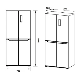 Tủ lạnh 4 cánh Hafele HF-MULB 534.14.050