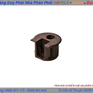 Vỏ nối Rafix 20 có vành không chốt, nhựa, với cơ cấu siết màu nâu Hafele 263.14.105