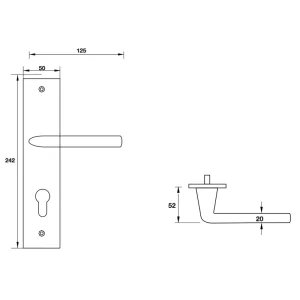 Tay nắm gạt đế dài Inox 316 Hafele 903.78.589