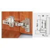 Bản lề giảm chấn Hafele cho cửa gỗ dày – cong nhiều 334.25.000