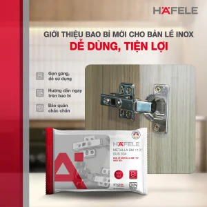 Bản lề Hafele Inox 304 giảm chấn – Trùm ngoài 315.07.113