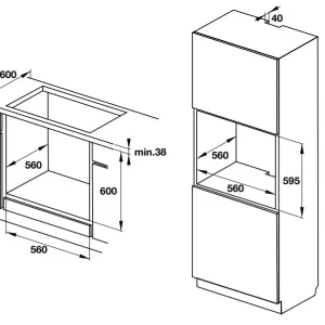 Lò nướng âm tủ 65 lít Hafele HO-T60D 534.05.561