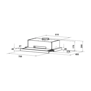 Máy hút mùi âm tủ Hafele 70cm HH-TT70A 533.86.817