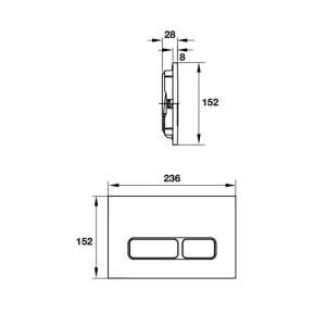 Nút nhấn xả thải Mechanical chữ nhật 588.73.564