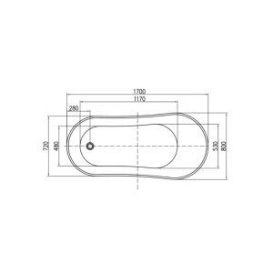 Bồn tắm độc lập hình bầu dục NAGOYA 1700 màu Gold Hafele 588.99.640