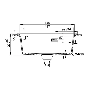 Chậu đá Hafele 540mm HS22-GEN1S60M màu đen 577.25.320