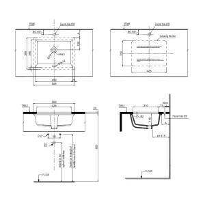 Chậu sứ âm bàn SAPPORO 508x390x185 Hafele 588.79.120