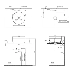 Chậu sứ đặt bàn VIGOR 400×140 Hafele 588.79.076