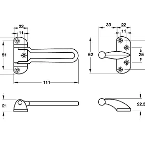 Chốt cửa an toàn Hafele DIY màu Đồng bóng 489.15.002