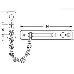 Chốt an toàn dạng xích Hafele 489.71.560
