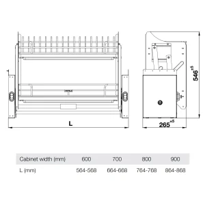 Giá bát nâng hạ Hafele 900mm INOX 304 504.71.075