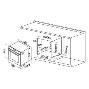 Lò nướng âm tủ 81 lít Hafele HC-O811B 495.10.035