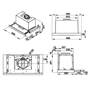 Máy hút mùi âm tủ Hafele 60cm HH-TG60E 539.81.073
