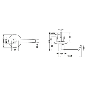 Tay nắm gạt có nắp che Inox 316 Hafele 911.54.037
