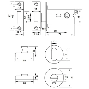 Thân khóa và chốt vệ sinh Hafele 902.54.291