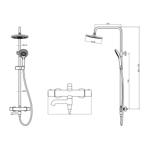 Thanh sen điều nhiệt 3-chức năng, chrome Hafele 495.60.106