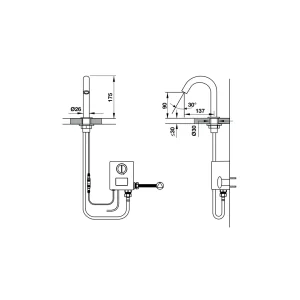 Vòi cảm ứng đặt bàn H90 Hafele 589.64.001