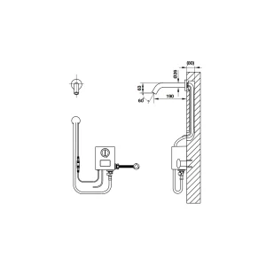 Vòi cảm ứng gắn tường L190 Hafele 589.64.002