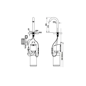 Vòi xịt xà phòng cảm ứng đặt bàn H215 Hafele 589.64.060