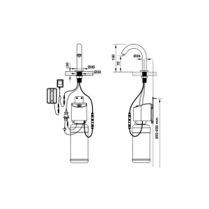 Vòi xịt xà phòng cảm ứng đặt bàn H70 Hafele 589.64.030