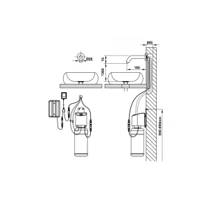 Vòi xịt xà phòng cảm ứng gắn tường L185 Hafele 589.64.031