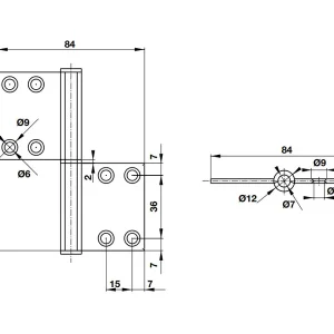 Bản lề lá Hafele cho cửa đố nhỏ 926.60.900