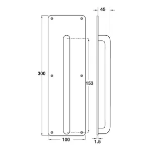 Bảng kéo cửa với tay nắm PULL Hafele 987.11.240