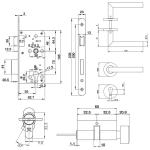 Bộ tay nắm gạt cửa đi DIY Hafele 499.62.504