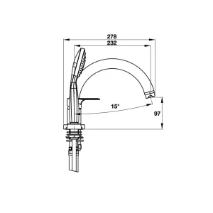 Bộ trộn bồn tắm 4 lỗ Active Hafele 589.02.736