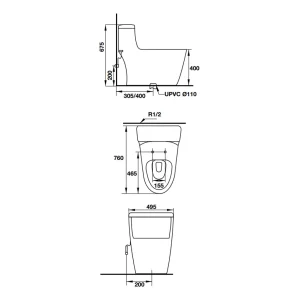 Bồn cầu một khối ICONIC Hafele 588.79.401