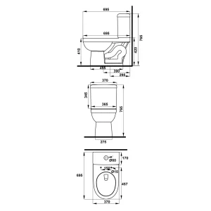 Bồn cầu hai khối COMPACT Hafele 588.79.404